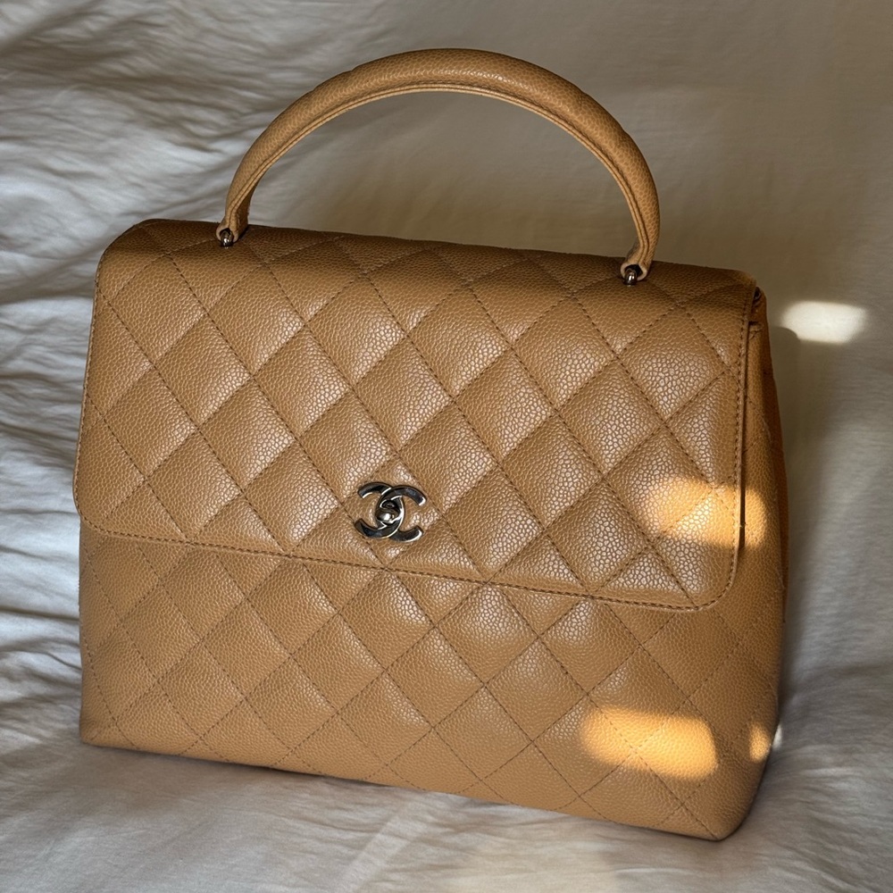 Authentic Chanel Quilted Kelly Top Handle Bag